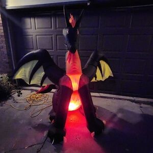 Halloween Gemmy Dragon 7.5 ft Project swirling color Inflatable, yard decor prop